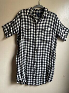 Madewell gingham button down dress size S